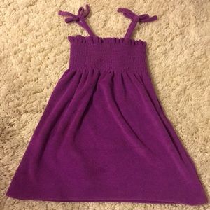 Purple terry cloth swim coverup